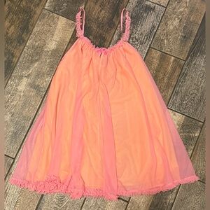 Betsey Johnson Y2K Fairycore Sheer Babydoll Slip Pink Peach Size M